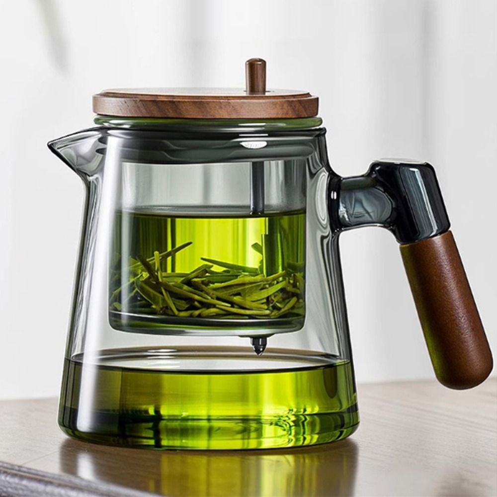 Herbal Wellness Supplement - One-Touch Drip Glass Teapot 650ml, Gravity