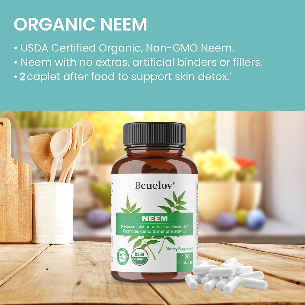 Organic Neem Leaf Capsules, He - Herbal Wellness Supplement ulasan dan harga