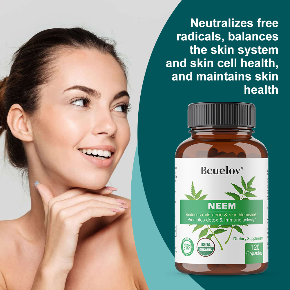 Organic Neem Leaf Capsules, He - Herbal Wellness Supplement ulasan dan harga
