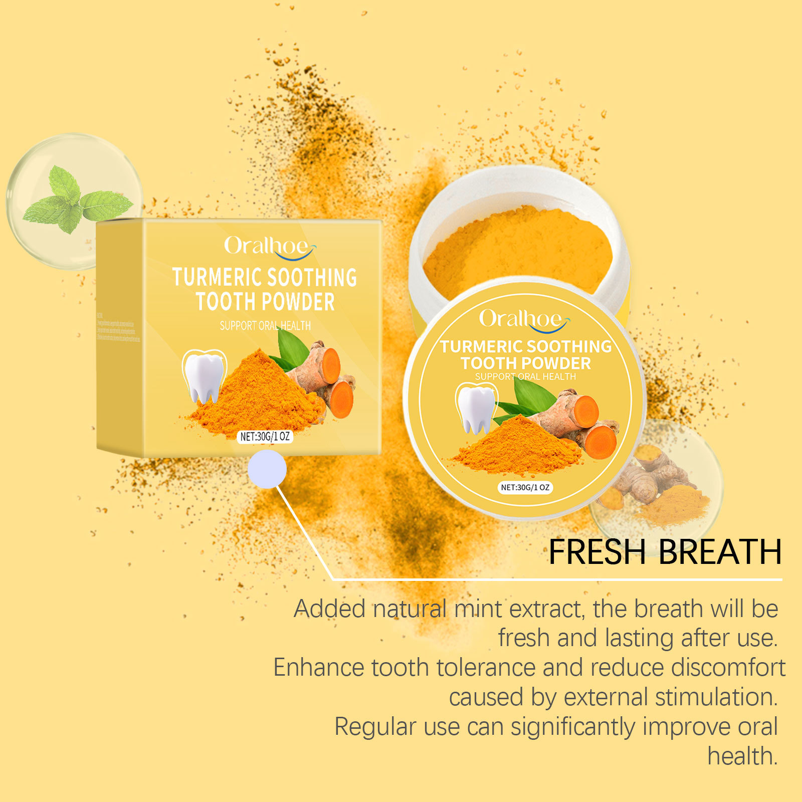 Turmeric Teeth Whiten Powder R - Ayurvedic & Herbal Wellness Kits ulasan dan harga