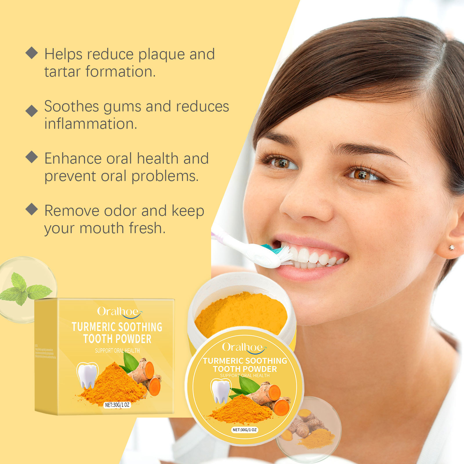 Turmeric Teeth Whiten Powder R - Ayurvedic & Herbal Wellness Kits ulasan dan harga