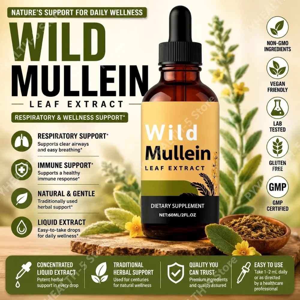 Wild Mullein Leaf Drops with G - Herbal Wellness Supplement ulasan dan harga