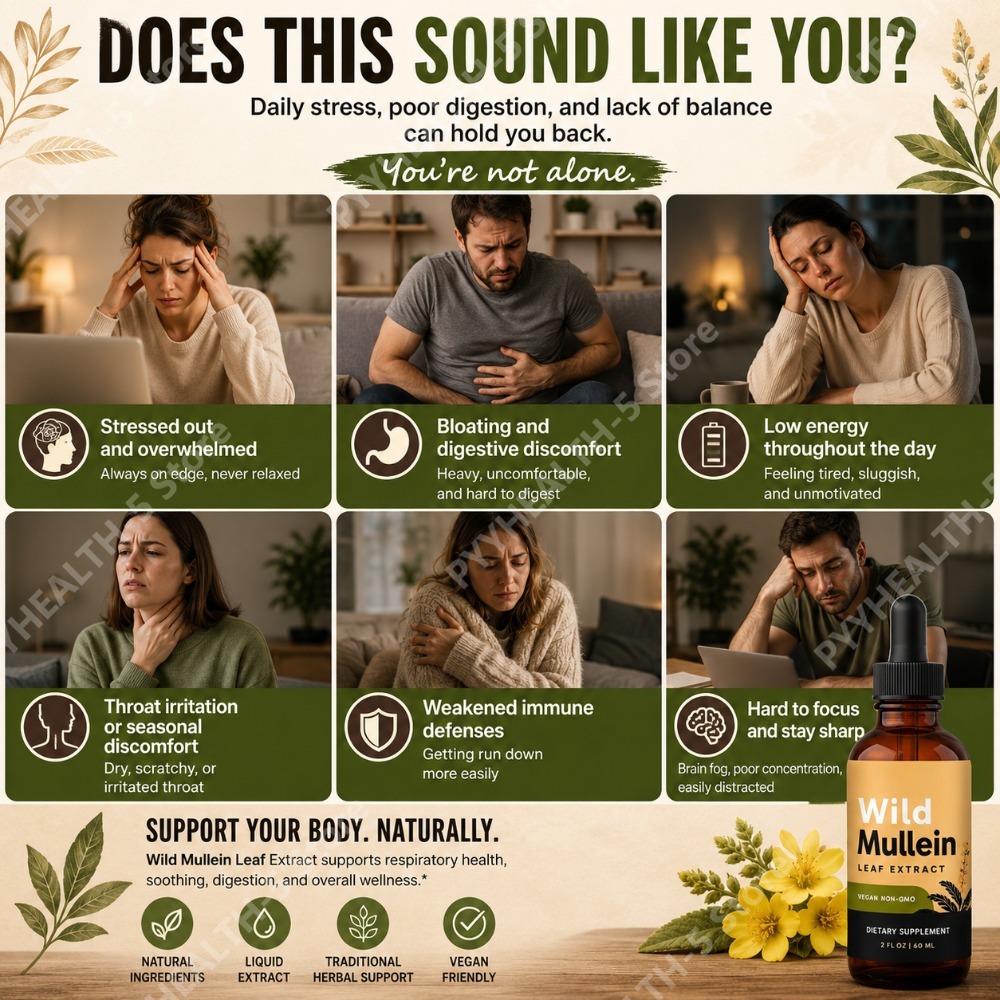 Wild Mullein Leaf Drops with G - Herbal Wellness Supplement ulasan dan harga