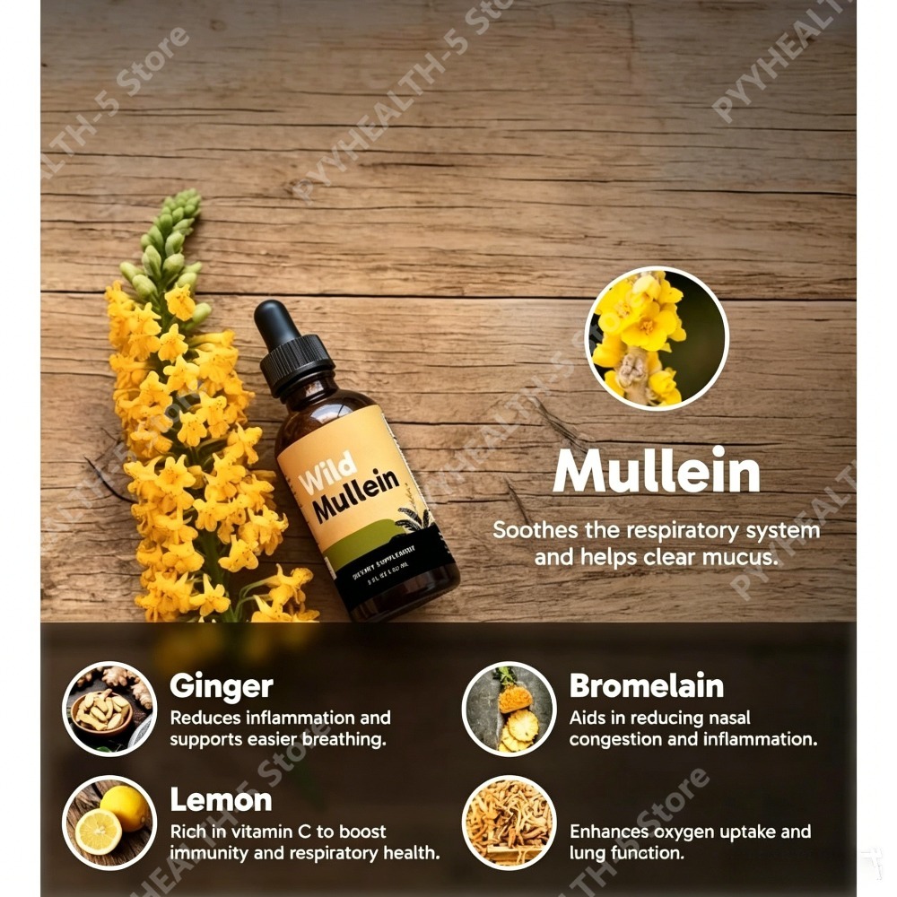 Wild Mullein Leaf Drops with G - Herbal Wellness Supplement ulasan dan harga