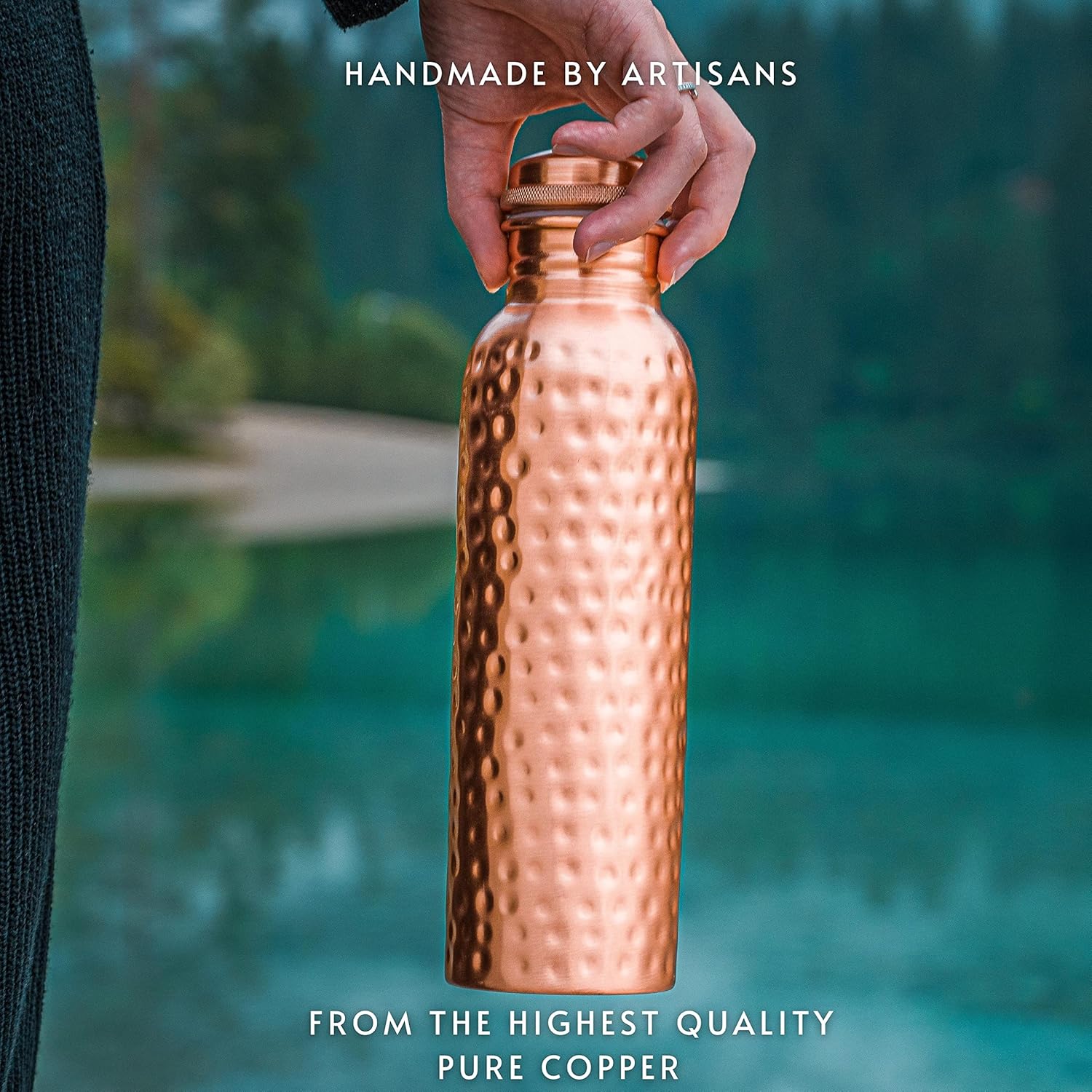 Pure Copper Water Bottle 34 oz - Ayurvedic & Herbal Wellness Kits ulasan dan harga