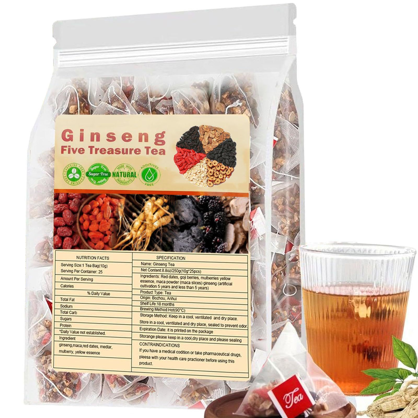 Ginseng Five Treasures Tea Kid - Herbal Wellness Supplement ulasan dan harga