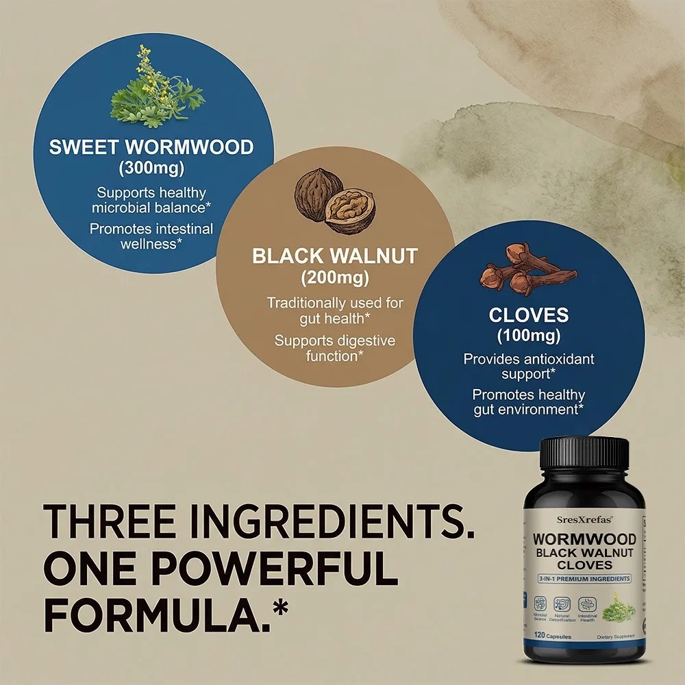 Wormwood Black Walnut Clove -  - Herbal Wellness Supplement ulasan dan harga